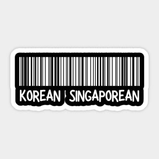 Korean Singaporean - Korea, Singapore Barcode Sticker